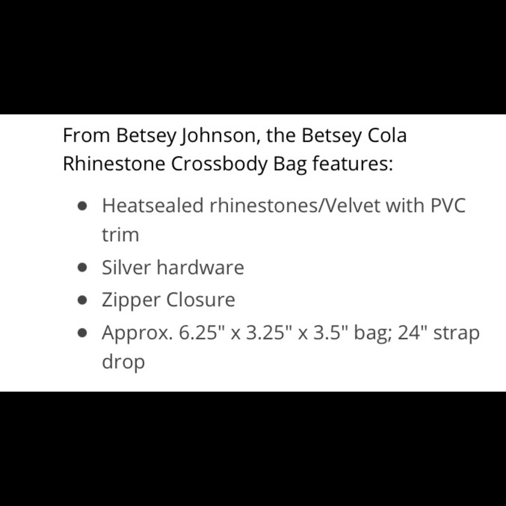 COPY - BETSEY JOHNSON KITSCH COLA RHINESTONE CROSSBODY - Picture 4 of 7
